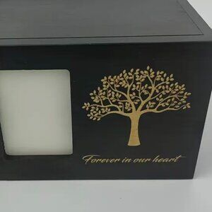Pet Memorial Wooden Urn or Keepsake Box, Photo Space, Clasp Top, Printed Saying